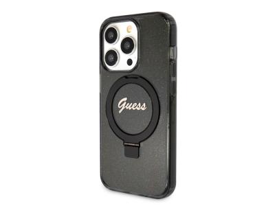 Coque Guess TPU Ring Stand Magsafe pour iPhone 15 Pro - Noire