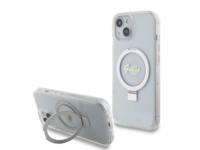 Coque Guess TPU Ring Stand Magsafe pour iPhone 15 - Transparente