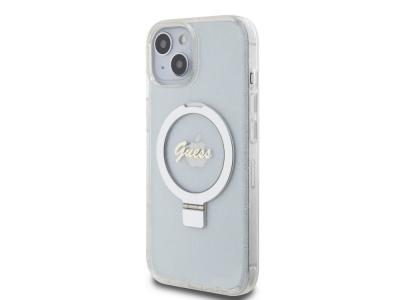 Coque Guess TPU Ring Stand Magsafe pour iPhone 15 - Transparente