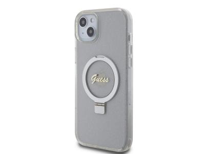 Coque Guess TPU Ring Stand Magsafe pour iPhone 15 Plus - Transparente