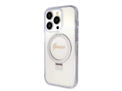 Coque Guess TPU Ring Stand Magsafe pour iPhone 15 Pro - Transparente
