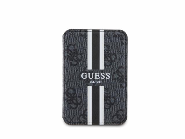 Porte-cartes Guess Stripes Magsafe avec fixation magnétique - Noir