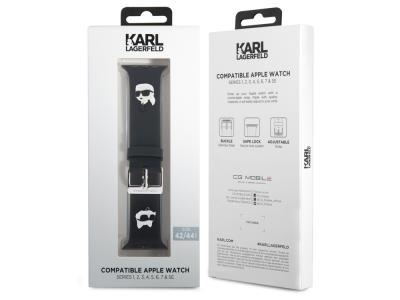 Bracelet Karl Lagerfeld Rubber NFT pour Apple Watch 42/44/45mm - Noir