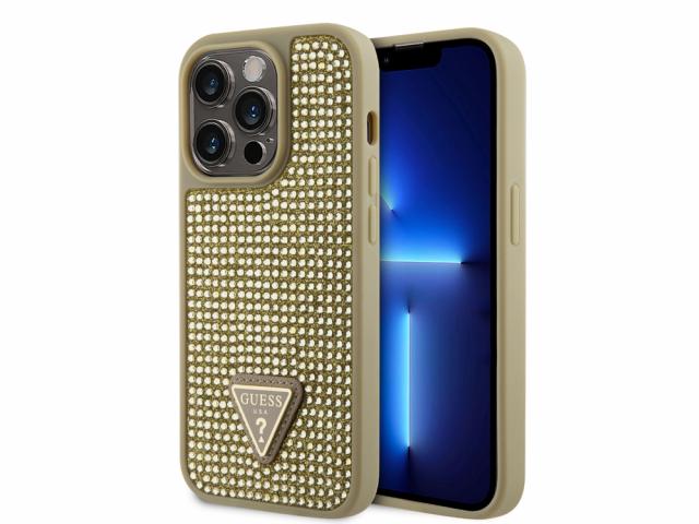 Coque Guess Triangle Diamond pour iPhone 15 Pro - Or