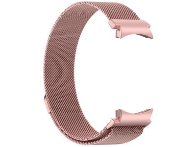 Bracelet en acier inoxydable type milanais pour Samsung Galaxy Watch 4 / 5 et 6 - Rose
