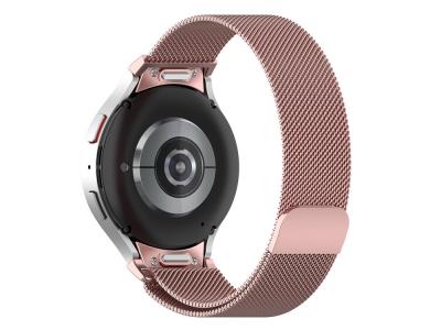 Bracelet en acier inoxydable type milanais pour Samsung Galaxy Watch 4 / 5 et 6 - Rose