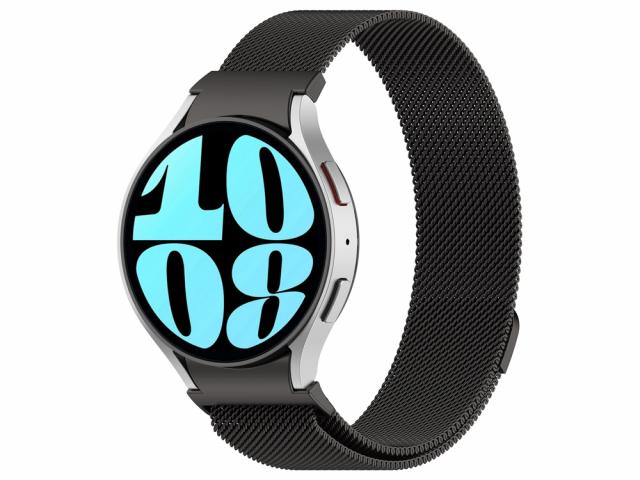 Bracelet en acier inoxydable type milanais pour Samsung Galaxy Watch 4 / 5 et 6 - Noir