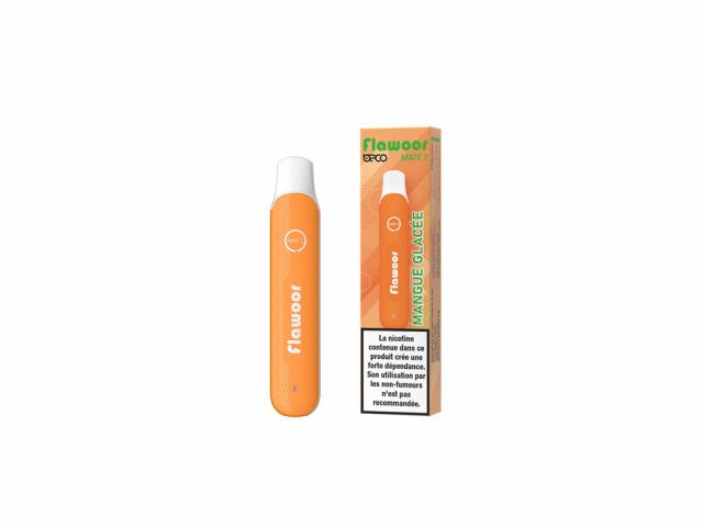 Kit E-cigarette à recharges jetables Flawoor Mate 2 - Saveur Mangue Glacée - Nicotine 10mg