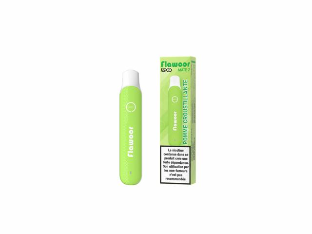 Kit E-cigarette à recharges jetables Flawoor Mate 2 - Saveur Pomme Croustillante - Nicotine 10mg