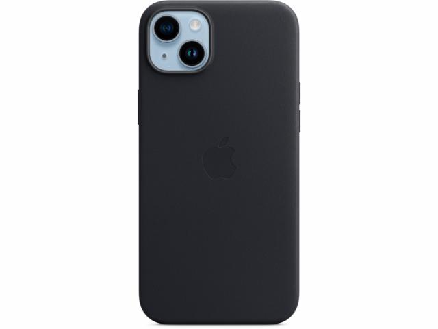 Coque en cuir avec MagSafe pour iPhone 14 Plus - Noir Minuit