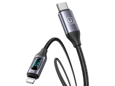 Câble de chargement 30W Type-C à Lightning 1.2m - Modèle Display BD - Noir