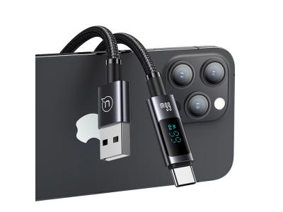 Câble de chargement 66W USB-A à Type-C 1.2m - Modèle Display SF - Noir