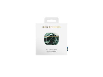 Coque IDEAL OF SWEDEN pour AirPods 3 - Modèle Golden Olive Marble