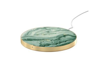 Chargeur Qi IDEAL OF SWEDEN sans fil - Modèle Mint Swirl Marble