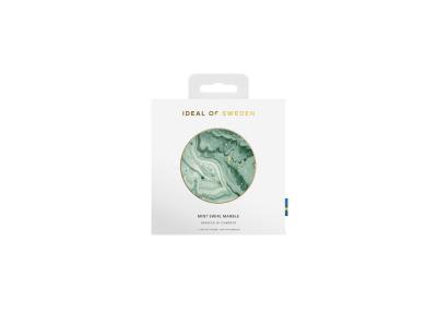 Chargeur Qi IDEAL OF SWEDEN sans fil - Modèle Mint Swirl Marble