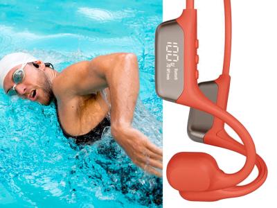 Casque de natation EKO IPX8 Bluetooth 5.4 32 GB - Modèle Dora - Coloris Orange