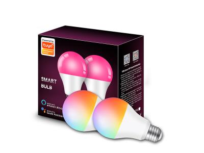 Pack 2 Ampoules LED 9 W E27 RGB+W Bluetooth et Wifi - Compatible Tuya, Alexa et Google Assistant