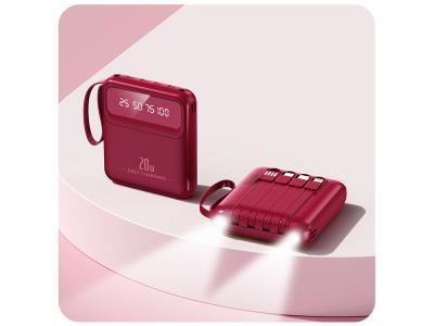 Powerbank 10000 mAh - Modèle Compact - Coloris Framboise