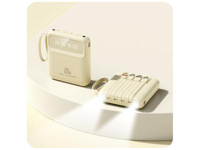 Powerbank 10000 mAh - Modèle Compact - Coloris Crème