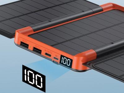 Powerbank solaire 20000 mAh Qi - Modèle Alya