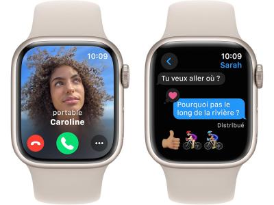 Apple Watch Series 9 - 45 mm - GPS - Lumière stellaire (M/L)