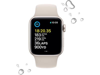 Apple Watch SE 2nd Génération - 44 mm  - GPS - Lumière stellaire (M/L)