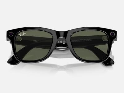 Ray-Ban Meta Wayfarer - Monture Brillant Noir avec Verres Vert G-15