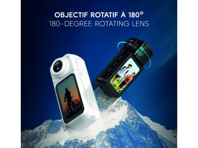 Caméra corporelle 2,7K Wifi 180° - Modèle Magnetix - Coloris Noir