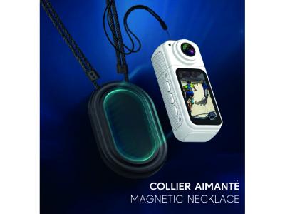 Caméra corporelle 2,7K Wifi 180° - Modèle Magnetix - Coloris Noir
