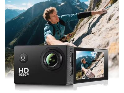 Caméra sport 1080P avec accessoires et caisson étanche - Modèle Apha - Coloris Noir